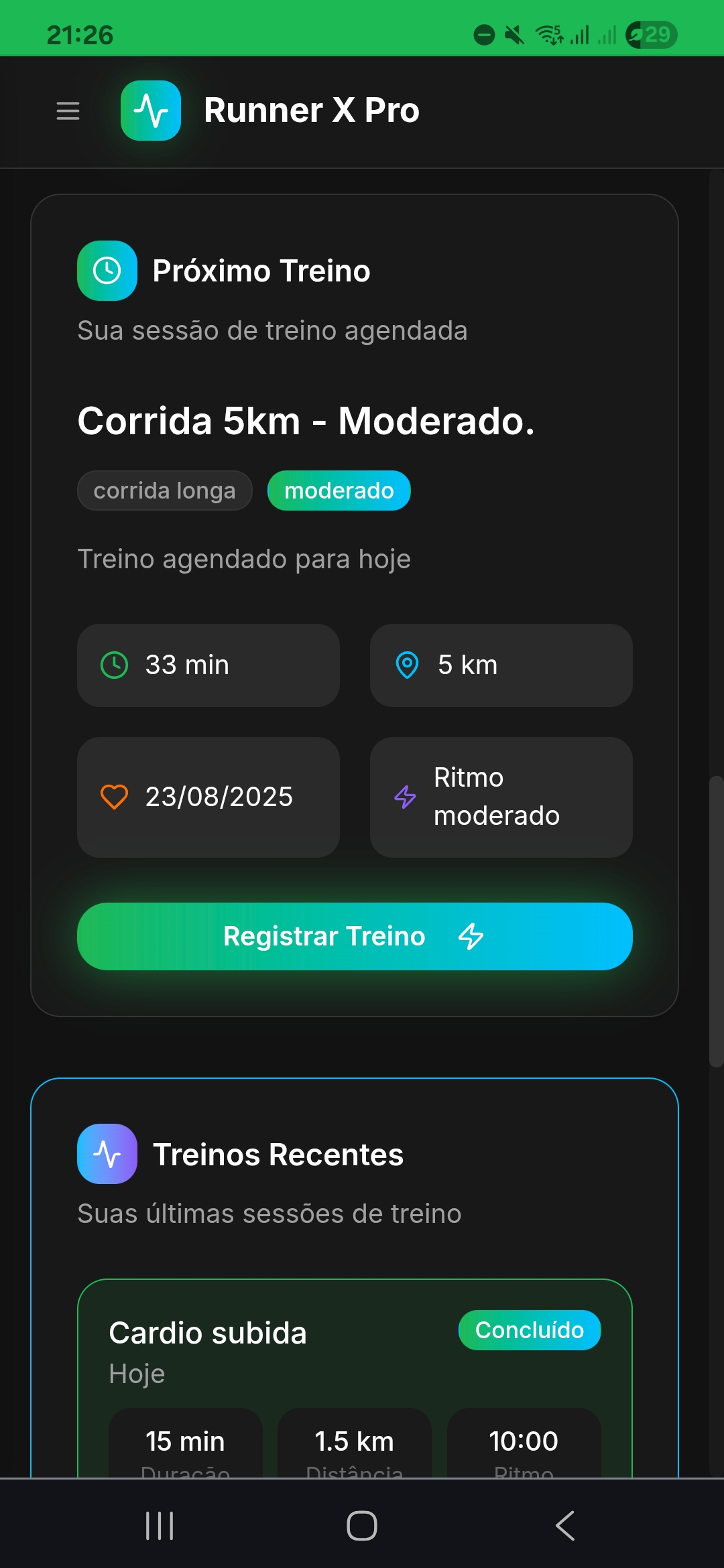 App Mobile Runner X Pro